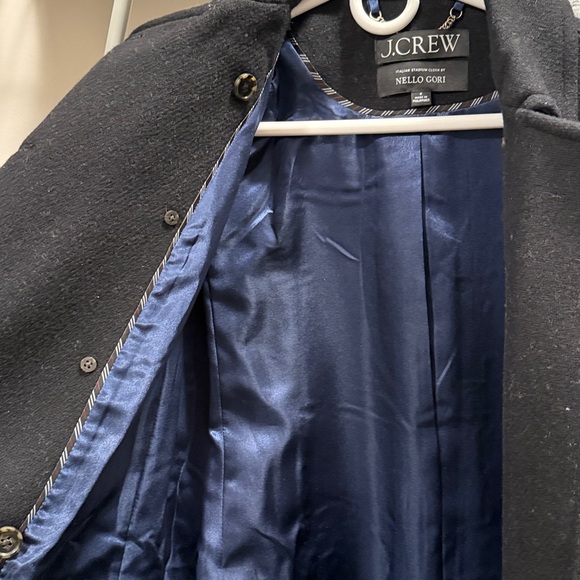 J. Crew Black Pea Coat with Gold Accents - Picture 4 of 6